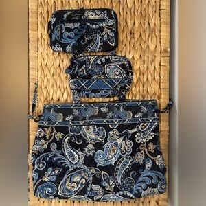 Vera Bradley Black and Gold Paisley 3 Piece Set